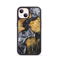 iPhone 14 Wood+Resin Phone Case - Jamie (Black & White, 722524)