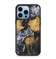 iPhone 14 Pro Max Wood+Resin Phone Case - Jamie (Black & White, 722524)