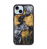 iPhone 15 Wood+Resin Phone Case - Jamie (Black & White, 722524)