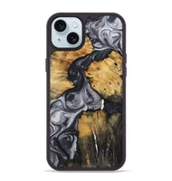 iPhone 15 Plus Wood+Resin Phone Case - Jamie (Black & White, 722524)