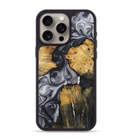 iPhone 15 Pro Max Wood+Resin Phone Case - Jamie (Black & White, 722524)