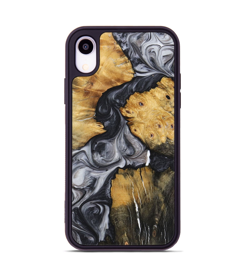 iPhone Xr Wood+Resin Phone Case - Jamie (Black & White, 722524)