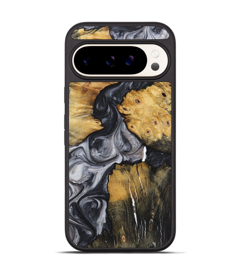 Pixel 9 Wood+Resin Phone Case - Jamie (Black & White, 722524)