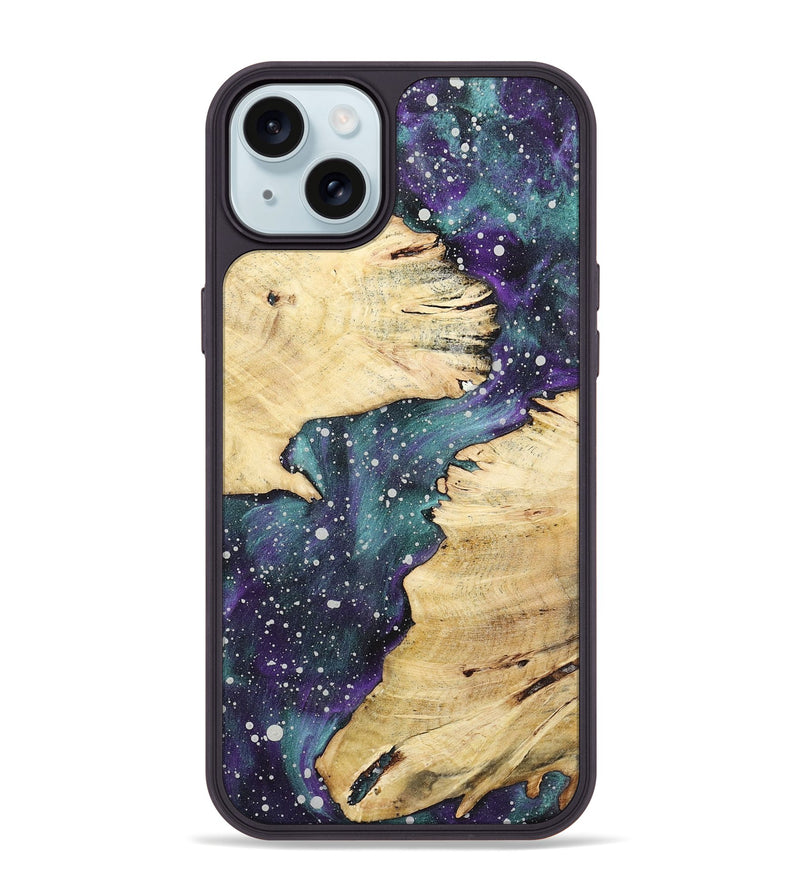 iPhone 15 Plus Wood+Resin Phone Case - Freya (Cosmos, 722626)