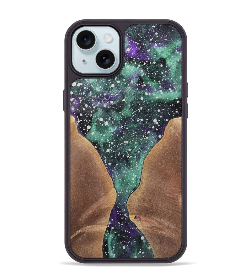 iPhone 15 Plus Wood+Resin Phone Case - Arlene (Cosmos, 722629)