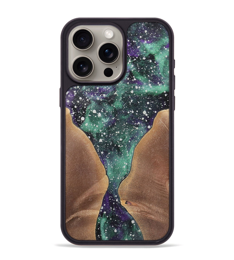 iPhone 15 Pro Max Wood+Resin Phone Case - Arlene (Cosmos, 722629)