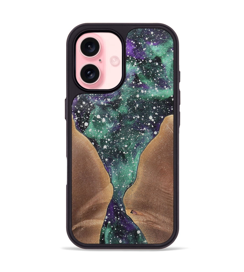 iPhone 16 Wood+Resin Phone Case - Arlene (Cosmos, 722629)