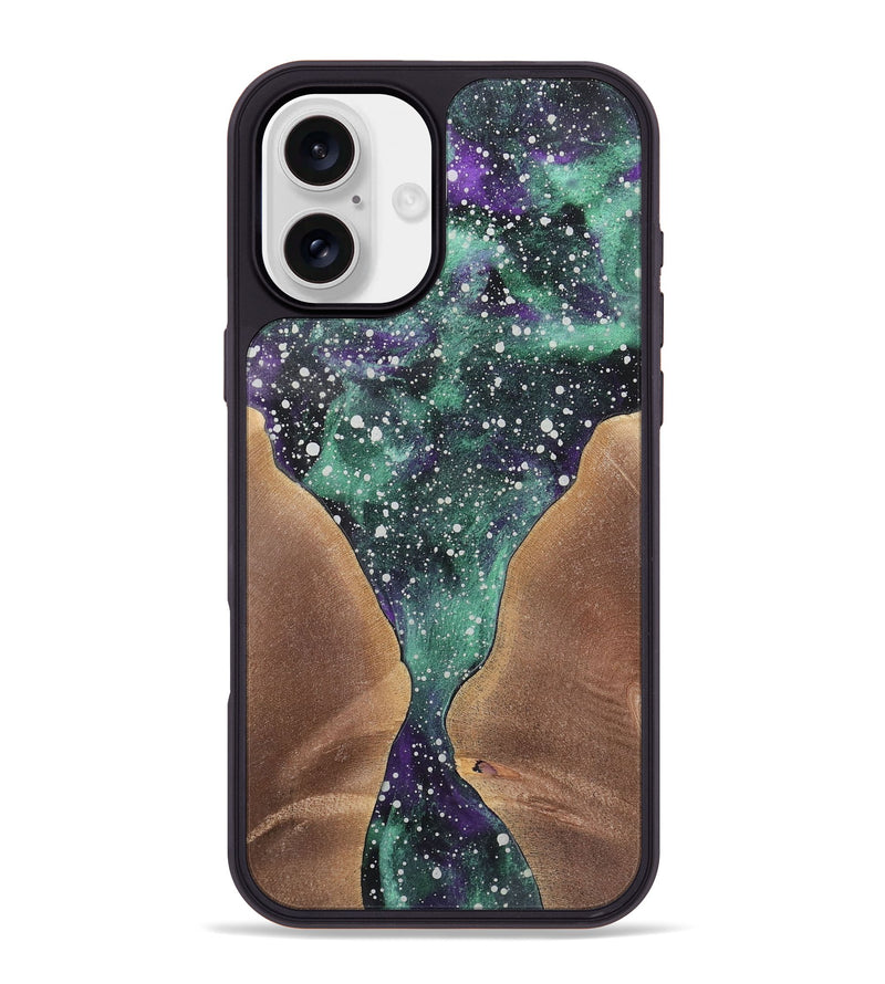 iPhone 16 Plus Wood+Resin Phone Case - Arlene (Cosmos, 722629)