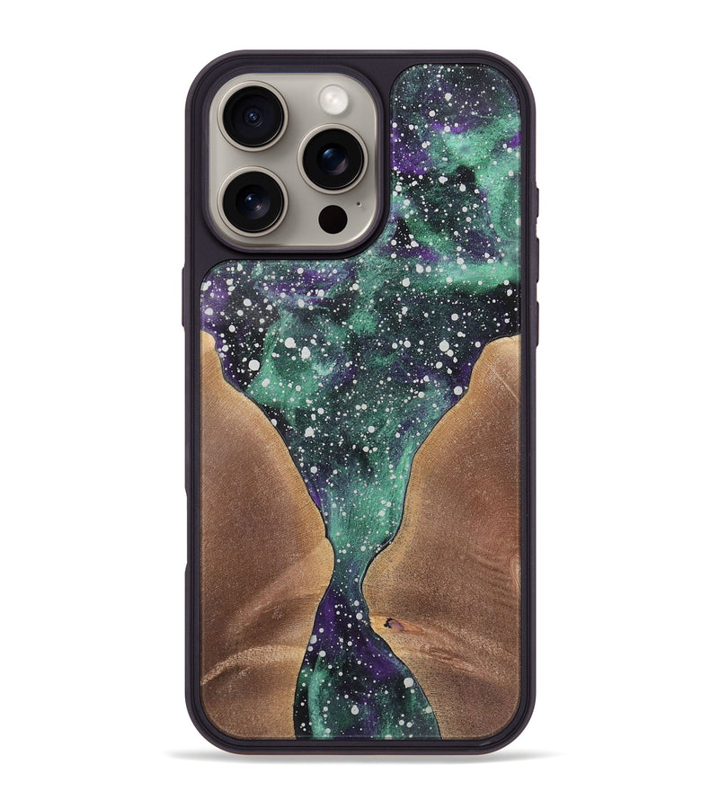 iPhone 16 Pro Max Wood+Resin Phone Case - Arlene (Cosmos, 722629)