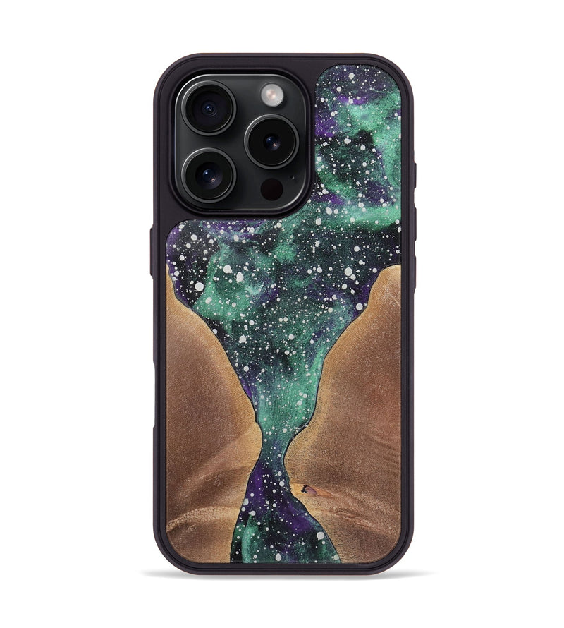 iPhone 16 Pro Wood+Resin Phone Case - Arlene (Cosmos, 722629)