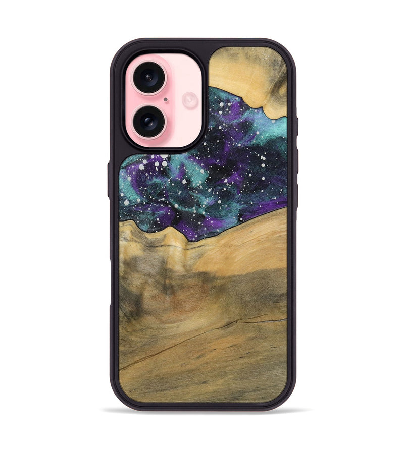 iPhone 16 Wood+Resin Phone Case - Jenifer (Cosmos, 722650)