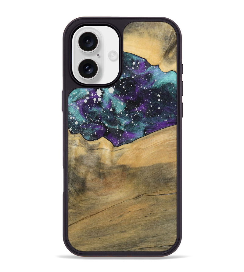 iPhone 16 Plus Wood+Resin Phone Case - Jenifer (Cosmos, 722650)