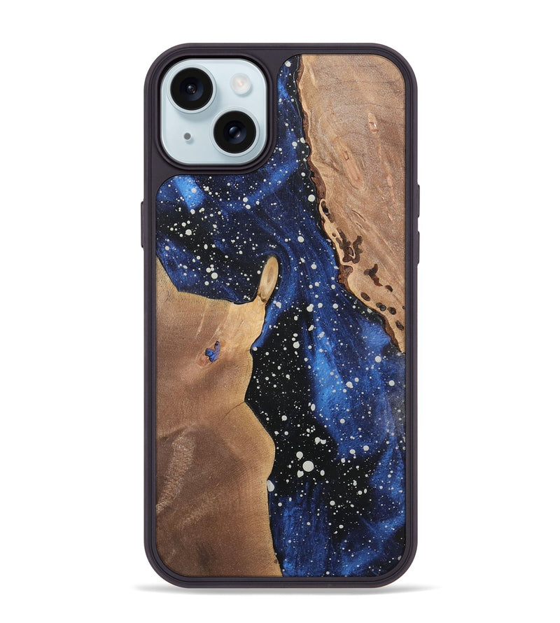 iPhone 15 Plus Wood+Resin Phone Case - Kenneth (Cosmos, 722660)