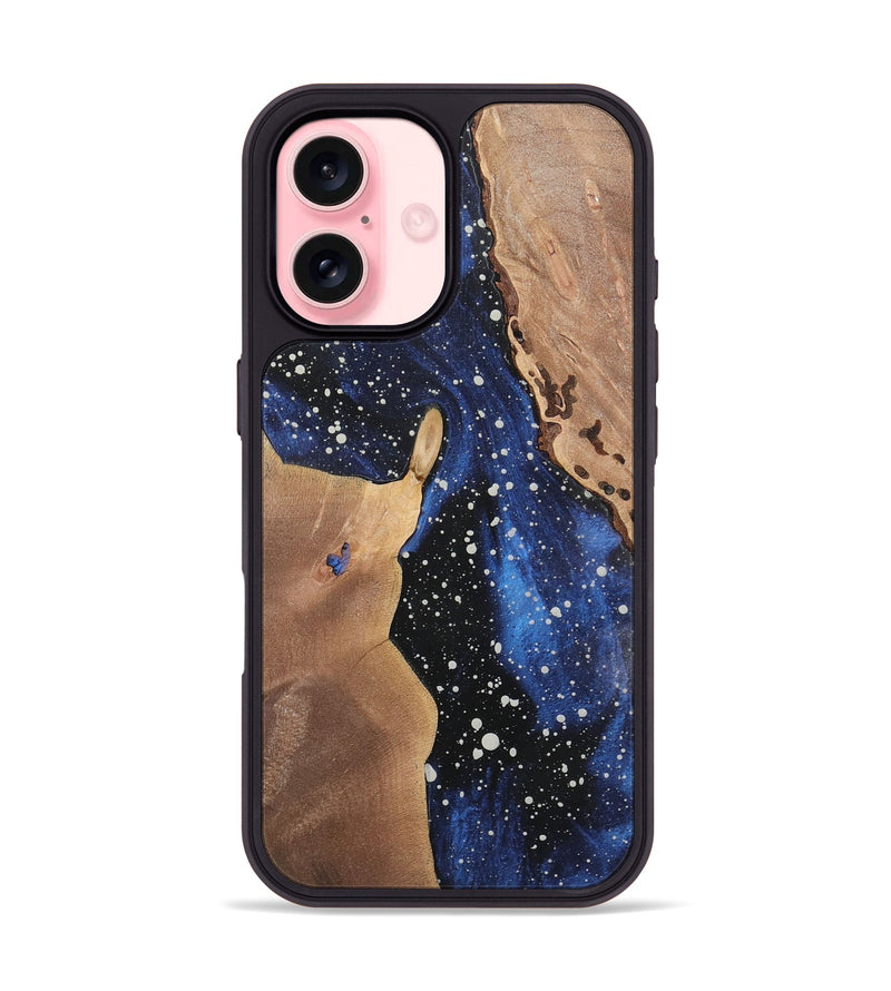 iPhone 16 Wood+Resin Phone Case - Kenneth (Cosmos, 722660)