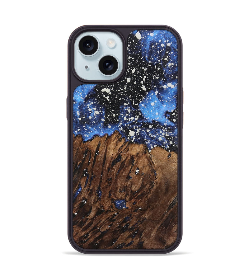 iPhone 15 Wood+Resin Phone Case - Alina (Cosmos, 722683)