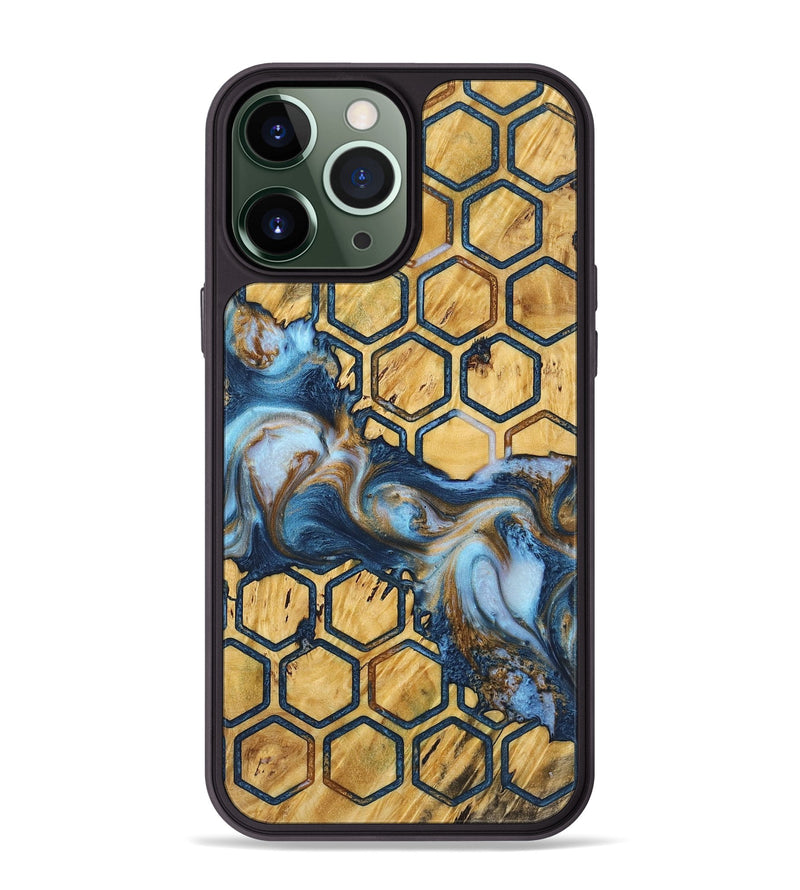 iPhone 13 Pro Max Wood+Resin Phone Case - Elisa (Pattern, 722692)