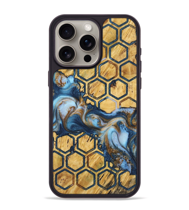 iPhone 15 Pro Max Wood+Resin Phone Case - Elisa (Pattern, 722692)