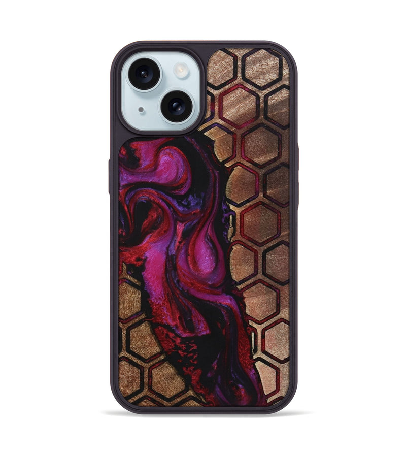 iPhone 15 Wood+Resin Phone Case - Jeff (Pattern, 722694)