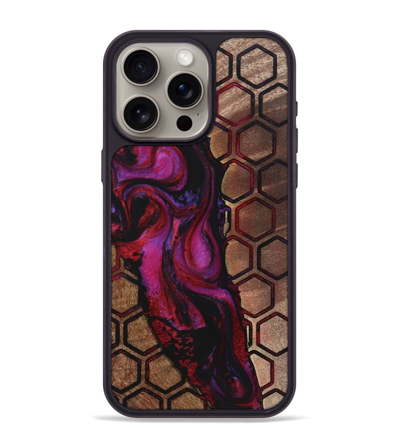 iPhone 15 Pro Max Wood+Resin Phone Case - Jeff (Pattern, 722694)