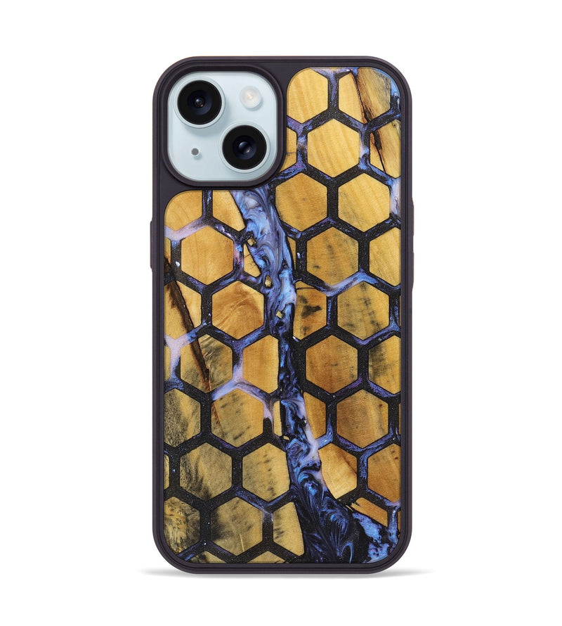 iPhone 15 Wood+Resin Phone Case - Khalil (Pattern, 722696)