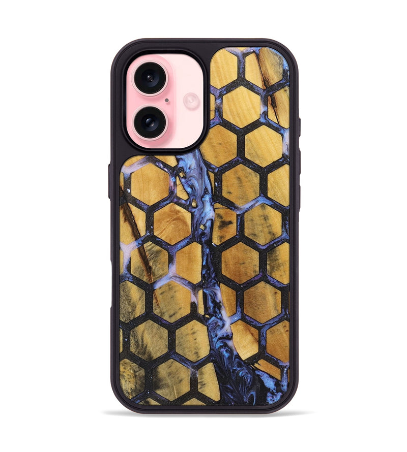 iPhone 16 Wood+Resin Phone Case - Khalil (Pattern, 722696)