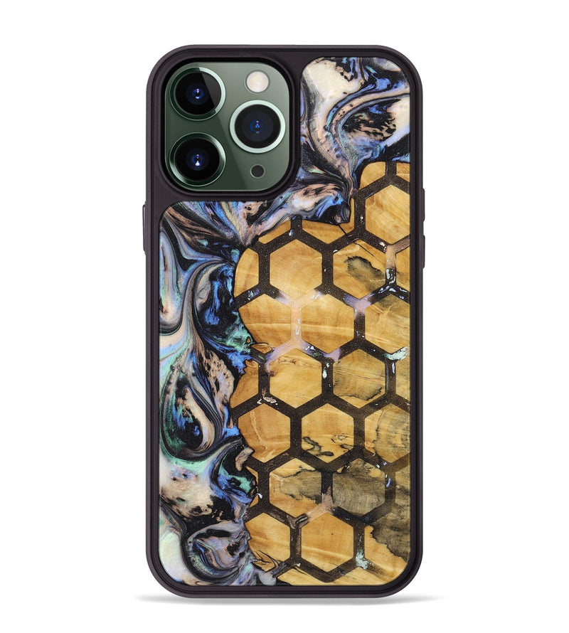 iPhone 13 Pro Max Wood+Resin Phone Case - Roxanne (Pattern, 722697)