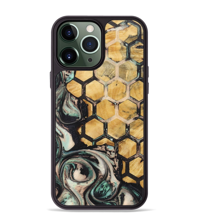 iPhone 13 Pro Max Wood+Resin Phone Case - Aidan (Pattern, 722698)