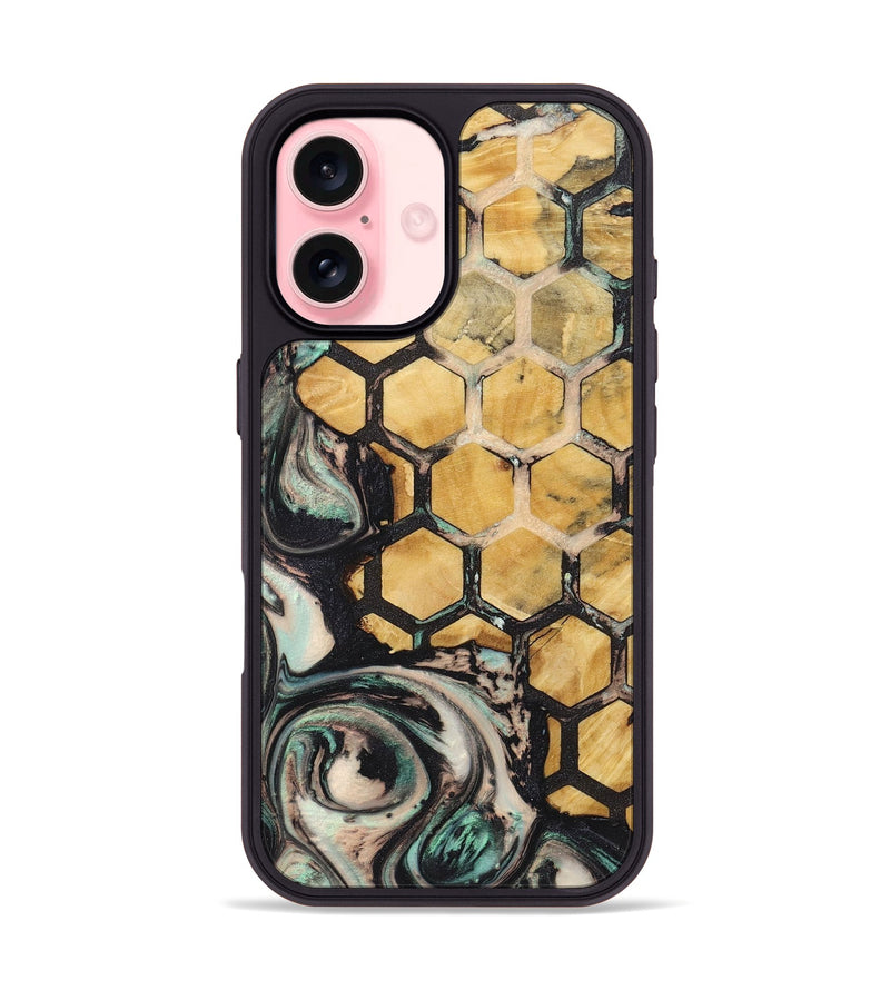 iPhone 16 Wood+Resin Phone Case - Aidan (Pattern, 722698)