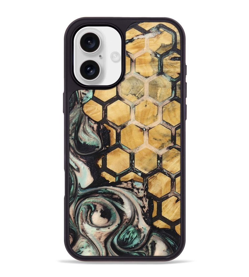 iPhone 16 Plus Wood+Resin Phone Case - Aidan (Pattern, 722698)