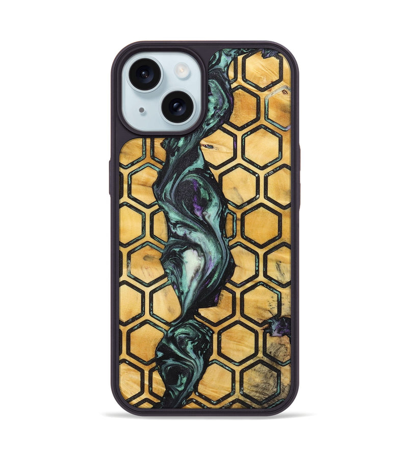 iPhone 15 Wood+Resin Phone Case - Morgan (Pattern, 722699)