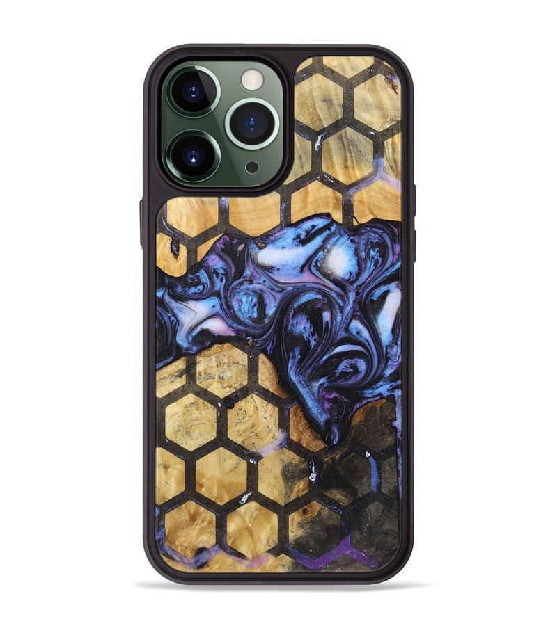 iPhone 13 Pro Max Wood+Resin Phone Case - Nathan (Pattern, 722701)