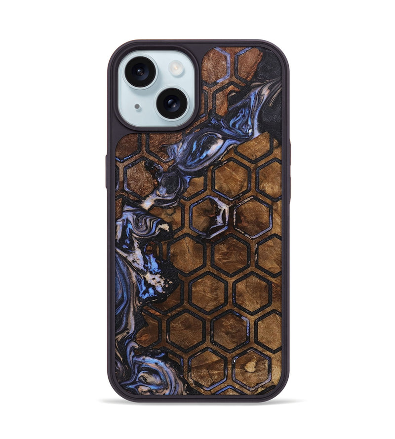 iPhone 15 Wood+Resin Phone Case - Dayanara (Pattern, 722702)