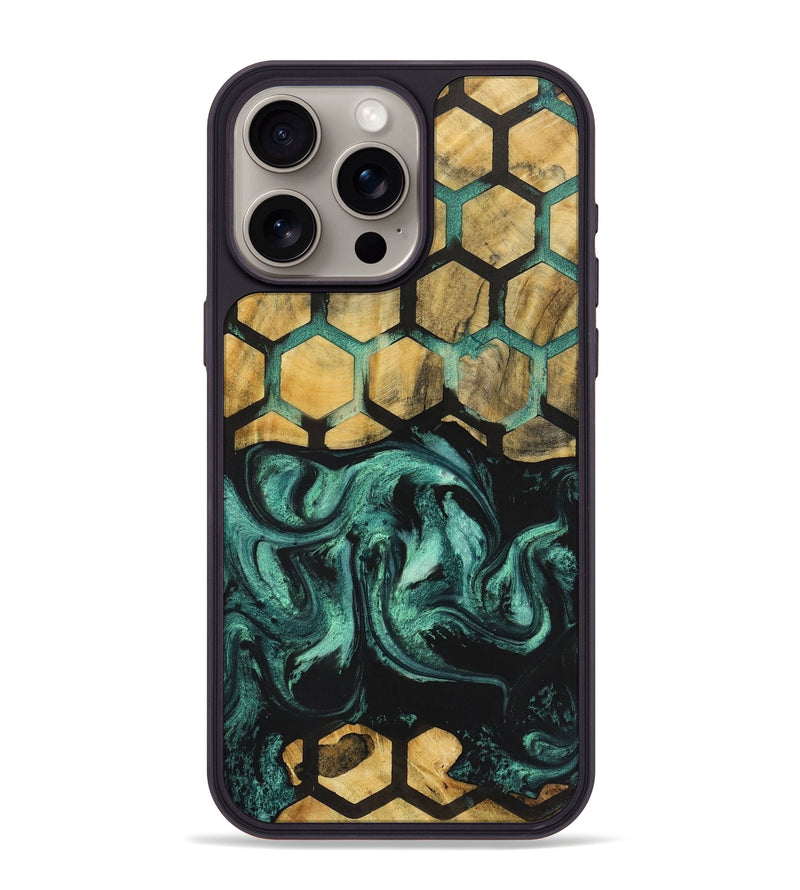 iPhone 15 Pro Max Wood+Resin Phone Case - Jaiden (Pattern, 722703)