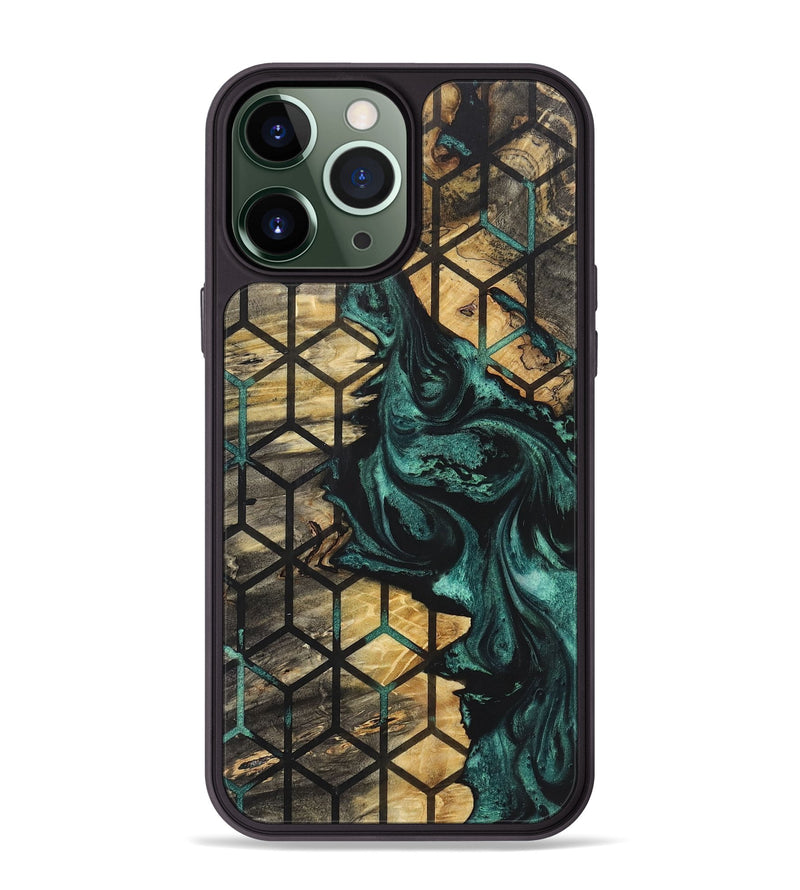 iPhone 13 Pro Max Wood+Resin Phone Case - Emmanuel (Pattern, 722704)