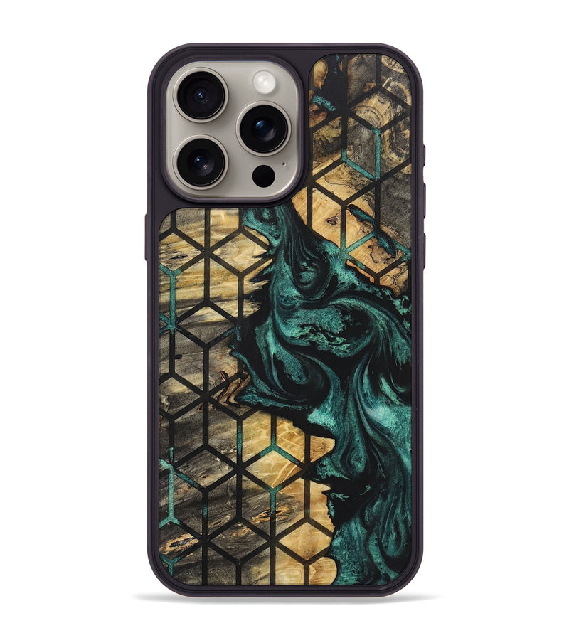 iPhone 15 Pro Max Wood+Resin Phone Case - Emmanuel (Pattern, 722704)