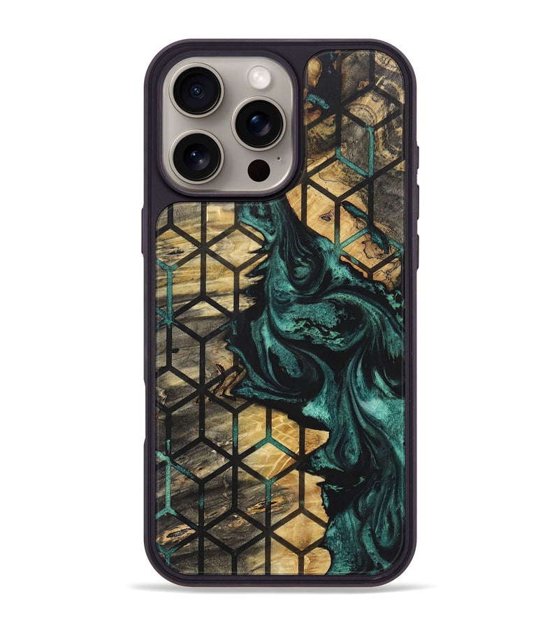 iPhone 16 Pro Max Wood+Resin Phone Case - Emmanuel (Pattern, 722704)