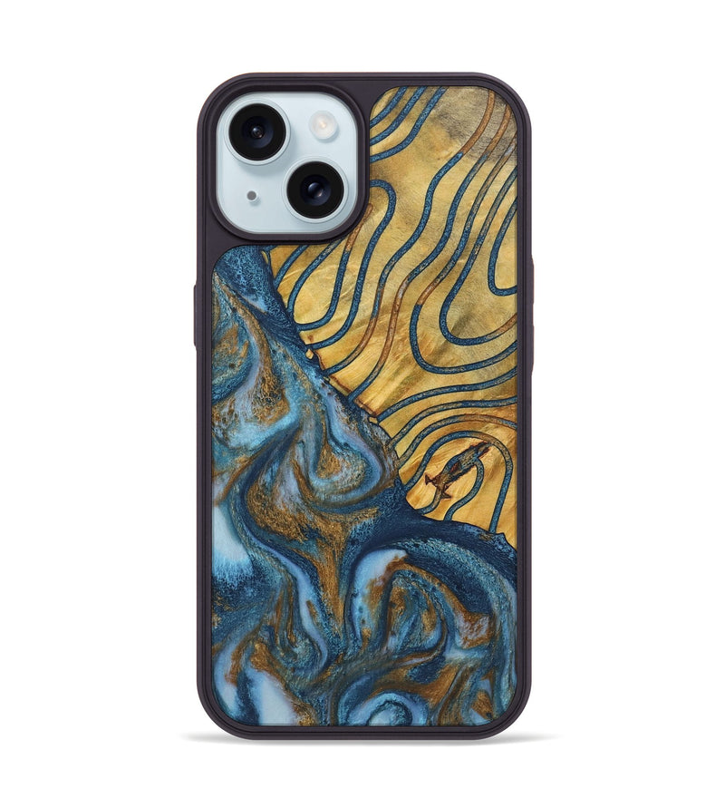 iPhone 15 Wood+Resin Phone Case - Summer (Pattern, 722705)