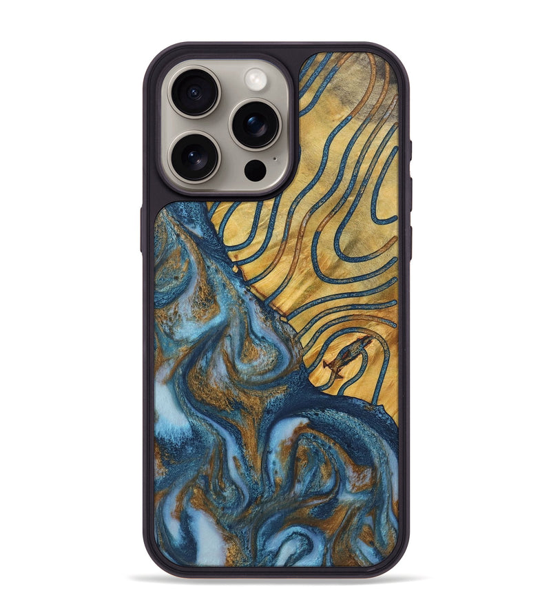 iPhone 15 Pro Max Wood+Resin Phone Case - Summer (Pattern, 722705)