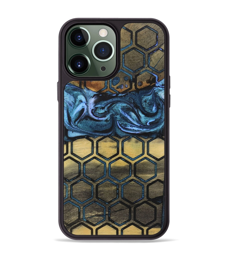 iPhone 13 Pro Max Wood+Resin Phone Case - Leo (Pattern, 722706)