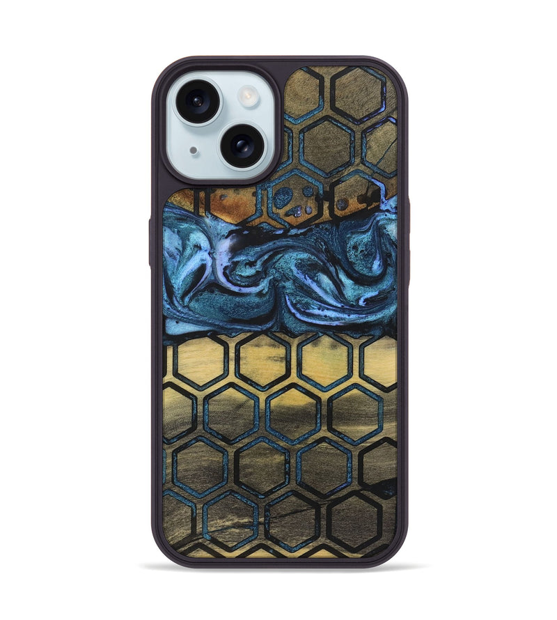 iPhone 15 Wood+Resin Phone Case - Leo (Pattern, 722706)