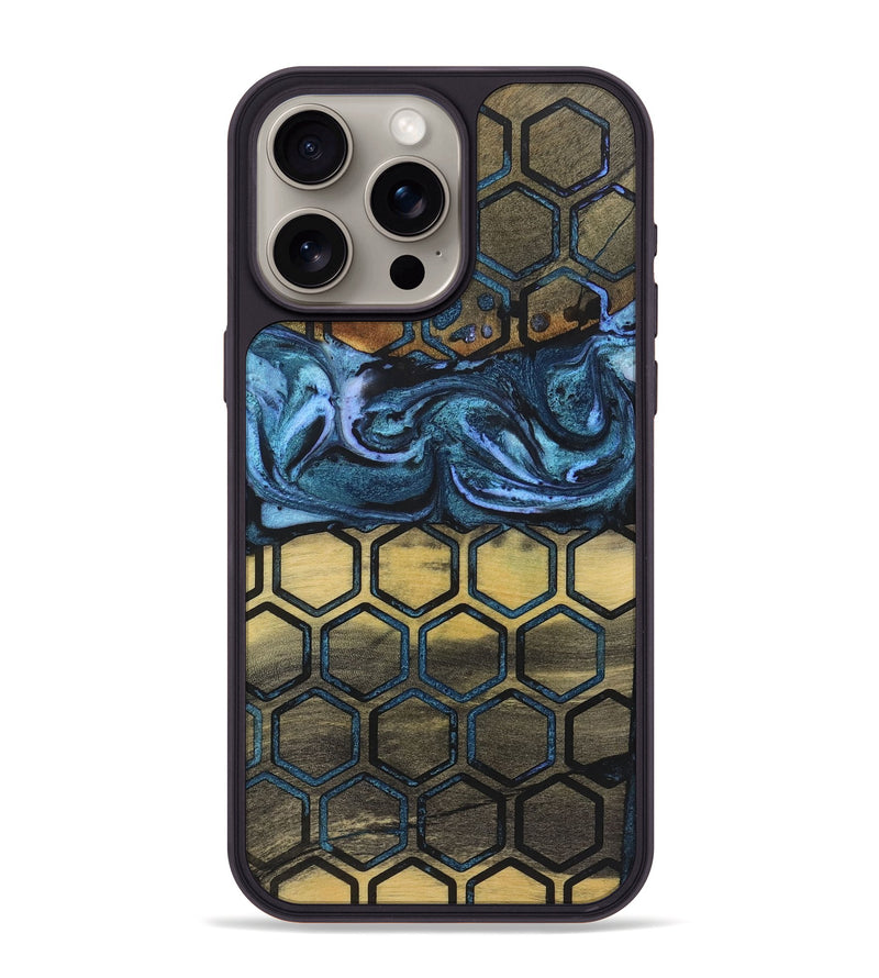 iPhone 15 Pro Max Wood+Resin Phone Case - Leo (Pattern, 722706)