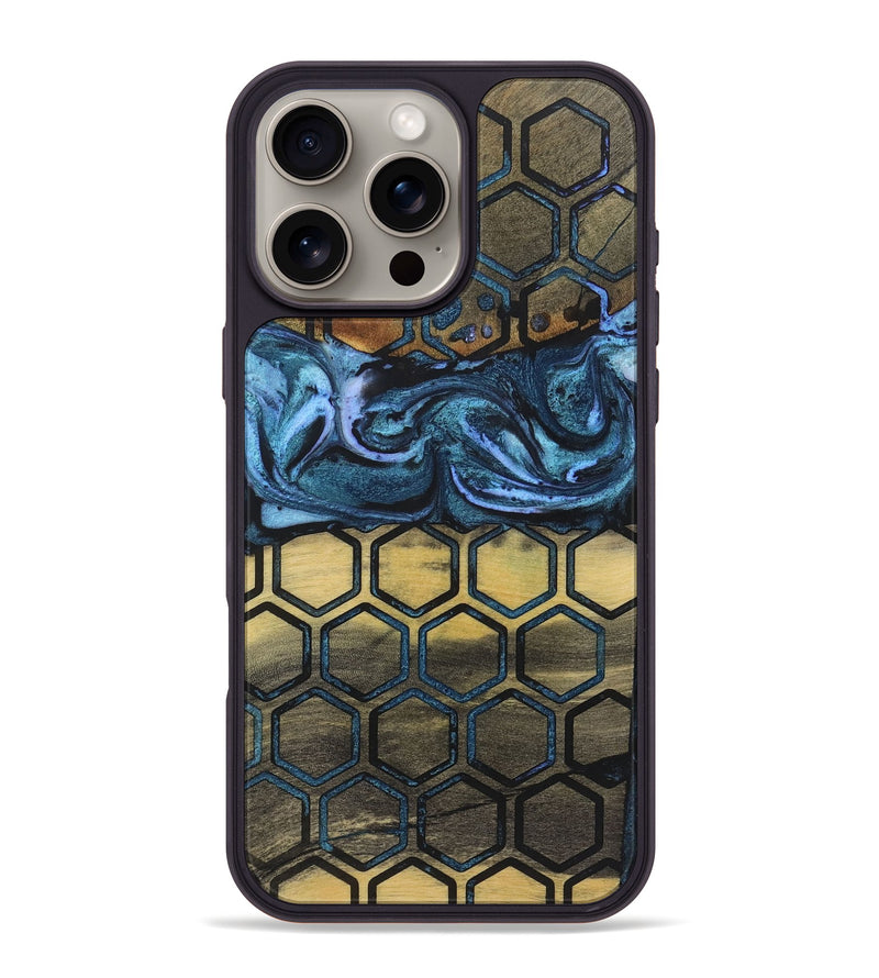 iPhone 16 Pro Max Wood+Resin Phone Case - Leo (Pattern, 722706)