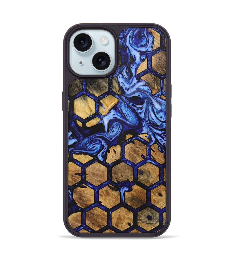 iPhone 15 Wood+Resin Phone Case - Dustin (Pattern, 722707)