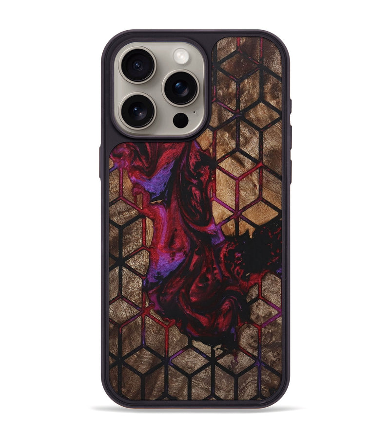 iPhone 15 Pro Max Wood+Resin Phone Case - Sutton (Pattern, 722708)