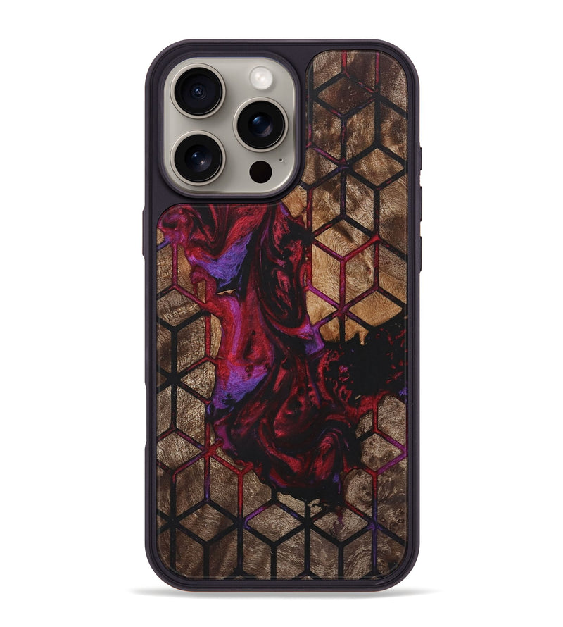 iPhone 16 Pro Max Wood+Resin Phone Case - Sutton (Pattern, 722708)