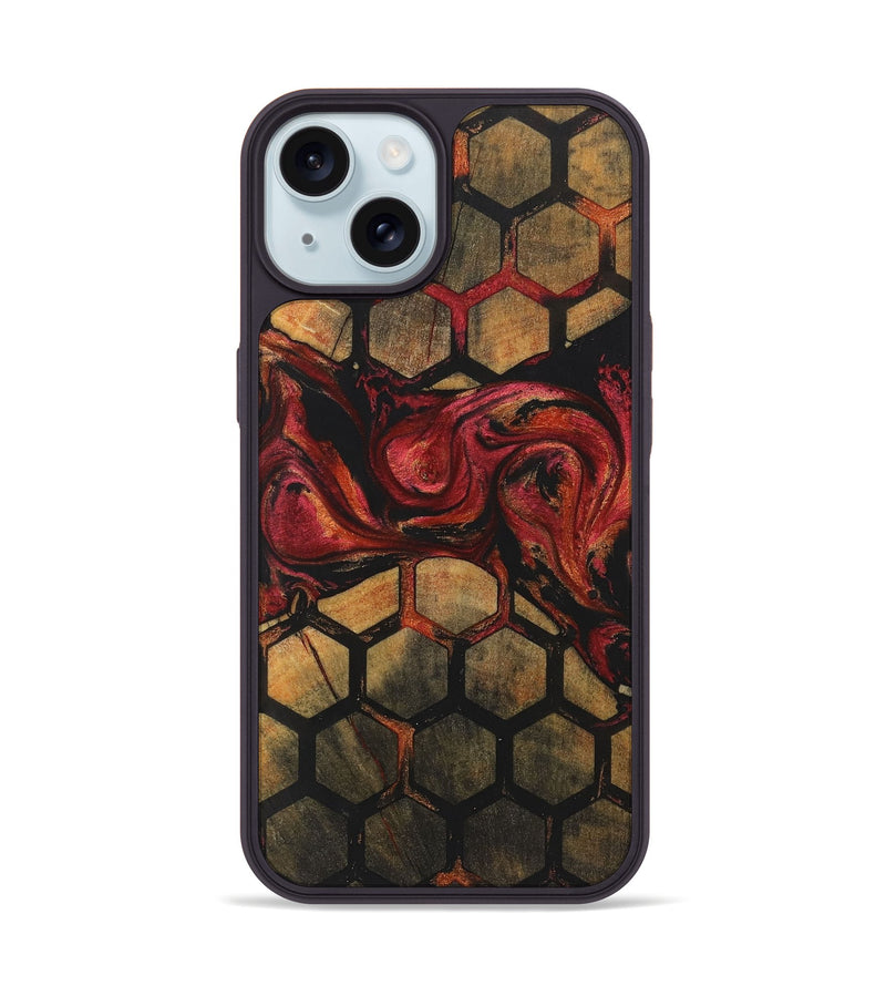 iPhone 15 Wood+Resin Phone Case - Martha (Pattern, 722709)