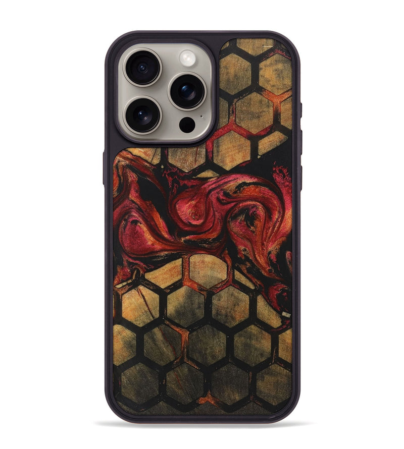 iPhone 15 Pro Max Wood+Resin Phone Case - Martha (Pattern, 722709)