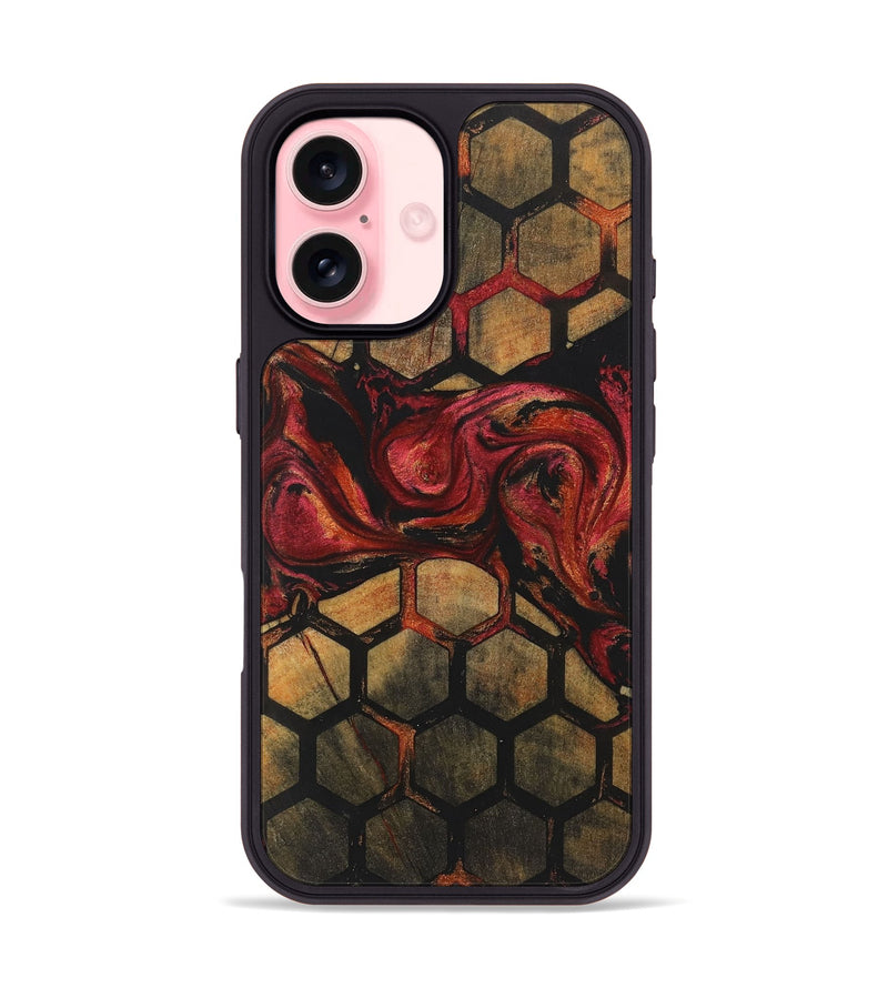 iPhone 16 Wood+Resin Phone Case - Martha (Pattern, 722709)