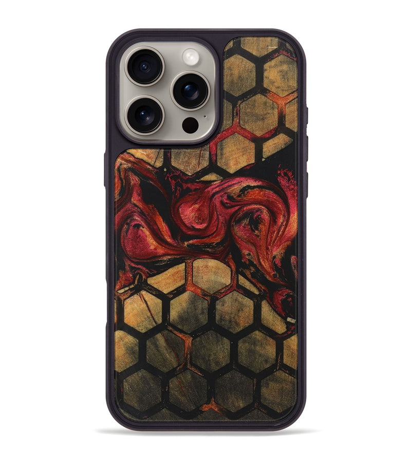 iPhone 16 Pro Max Wood+Resin Phone Case - Martha (Pattern, 722709)