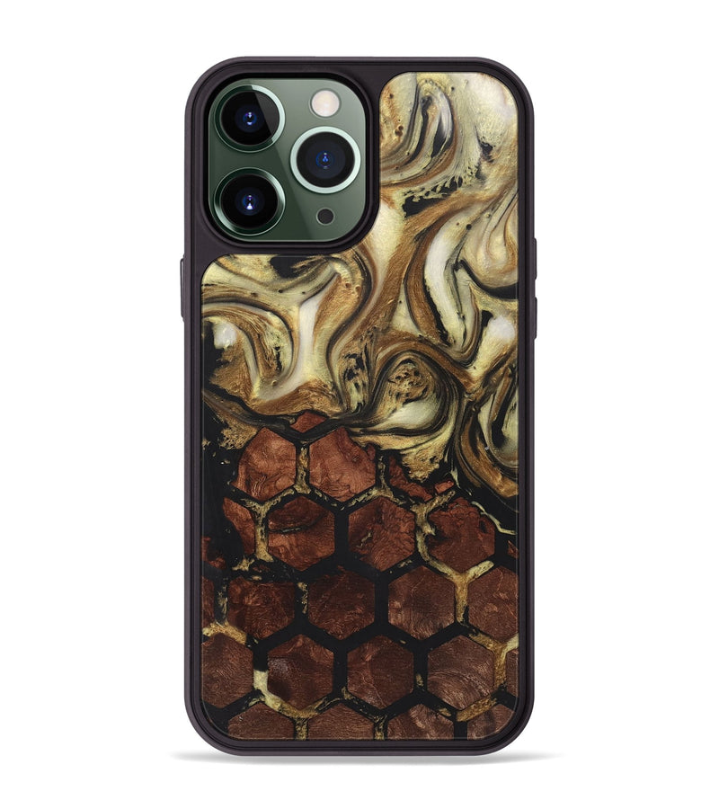 iPhone 13 Pro Max Wood+Resin Phone Case - Benny (Pattern, 722710)